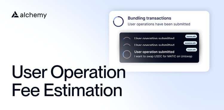 How user operation fees are estimated and charged