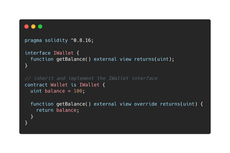 What is the Solidity contract interface?